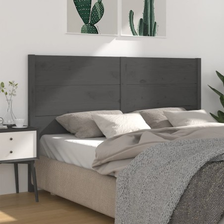 Tête de lit Gris 126x4x100 cm Bois massif de pin 