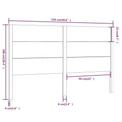 Tête de lit Gris 126x4x100 cm Bois massif de pin 