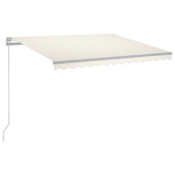 Auvent manuel rétractable avec LED 300x250 cm Crème 