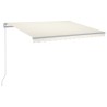 Auvent manuel rétractable avec LED 300x250 cm Crème 
