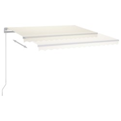 Auvent manuel rétractable avec LED 300x250 cm Crème 