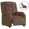 Fauteuil inclinable de massage électrique marron tissu 