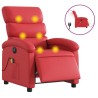 Fauteuil de massage inclinable électrique rouge similicuir 