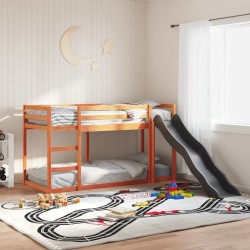 Lit superposé avec toboggan et échelle sans matelas 90x190 cm 