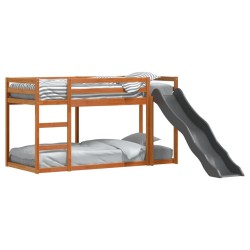 Lit superposé avec toboggan et échelle sans matelas 90x190 cm 