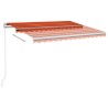 Auvent manuel rétractable avec LED 350x250 cm Orange et marron 