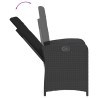 Ensemble à manger de jardin avec coussins 3 pcs Noir 