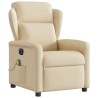 Fauteuil inclinable de massage électrique crème tissu 