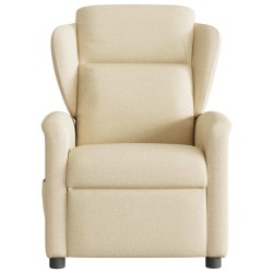Fauteuil inclinable de massage électrique crème tissu 