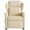 Fauteuil inclinable de massage électrique crème tissu 