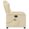 Fauteuil inclinable de massage électrique crème tissu 