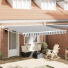 Auvent rétractable anthracite et blanc 4x3 m tissu et aluminium 