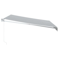 Auvent rétractable anthracite et blanc 4x3 m tissu et aluminium 