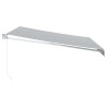 Auvent rétractable anthracite et blanc 4x3 m tissu et aluminium 