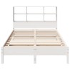 Lit bibliothèque sans matelas blanc 120x190 cm bois pin massif 