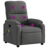 Fauteuil inclinable de massage gris foncé tissu microfibre 