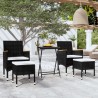 Ensemble de bistro de jardin 5pcs Résine tressée et acacia Noir 