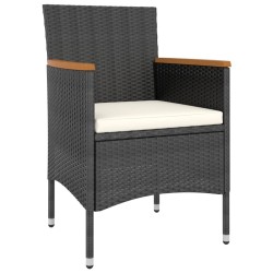 Ensemble de bistro de jardin 5pcs Résine tressée et acacia Noir 