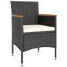 Ensemble de bistro de jardin 5pcs Résine tressée et acacia Noir 