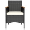 Ensemble de bistro de jardin 5pcs Résine tressée et acacia Noir 