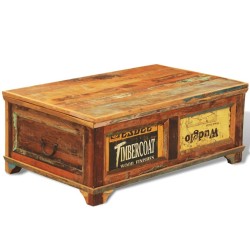 Table basse avec espace de rangement vintage Bois recyclé  