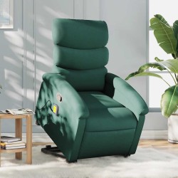 Fauteuil inclinable de massage Vert foncé Tissu 