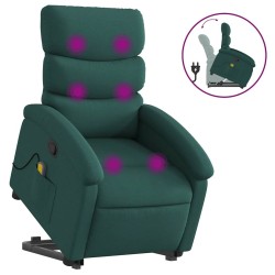 Fauteuil inclinable de massage Vert foncé Tissu 