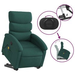 Fauteuil inclinable de massage Vert foncé Tissu 
