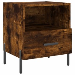 Table de chevet chêne fumé 40x35x47,5 cm bois d’ingénierie 