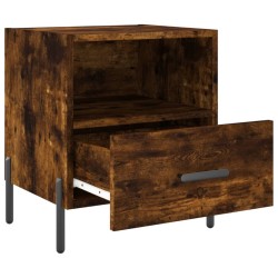 Table de chevet chêne fumé 40x35x47,5 cm bois d’ingénierie 