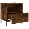 Table de chevet chêne fumé 40x35x47,5 cm bois d’ingénierie 