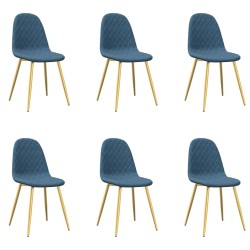 Chaises à manger lot de 6 gris clair velours 