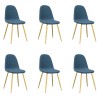 Chaises à manger lot de 6 gris clair velours 