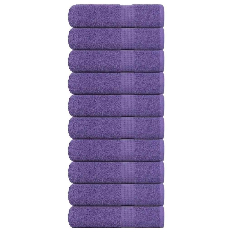 Serviettes de douche 10 pcs violet 70x140cm 360 g/m² 100% coton 