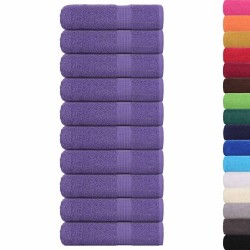 Serviettes de douche 10 pcs violet 70x140cm 360 g/m² 100% coton 