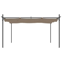 Pergola avec toit rétractable taupe 395x292x230 cm 