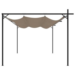 Pergola avec toit rétractable taupe 395x292x230 cm 
