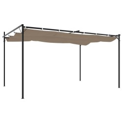 Pergola avec toit rétractable taupe 395x292x230 cm 