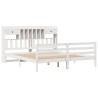 Lit bibliothèque sans matelas blanc 180x200 cm bois pin massif 