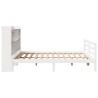 Lit bibliothèque sans matelas blanc 180x200 cm bois pin massif 
