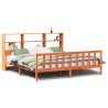 Lit bibliothèque sans matelas cire marron 180x200cm bois massif 