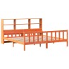 Lit bibliothèque sans matelas cire marron 180x200cm bois massif 