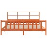 Lit bibliothèque sans matelas cire marron 180x200cm bois massif 