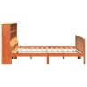 Lit bibliothèque sans matelas cire marron 180x200cm bois massif 