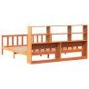 Lit bibliothèque sans matelas cire marron 180x200cm bois massif 