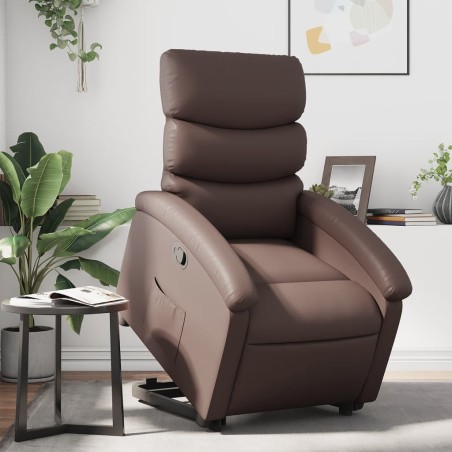 Fauteuil inclinable marron similicuir 