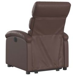 Fauteuil inclinable marron similicuir 