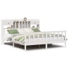 Lit bibliothèque sans matelas blanc 200x200 cm bois pin massif 
