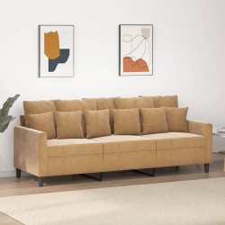 Canapé à 3 places Marron 180 cm Velours 
