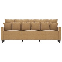 Canapé à 3 places Marron 180 cm Velours 